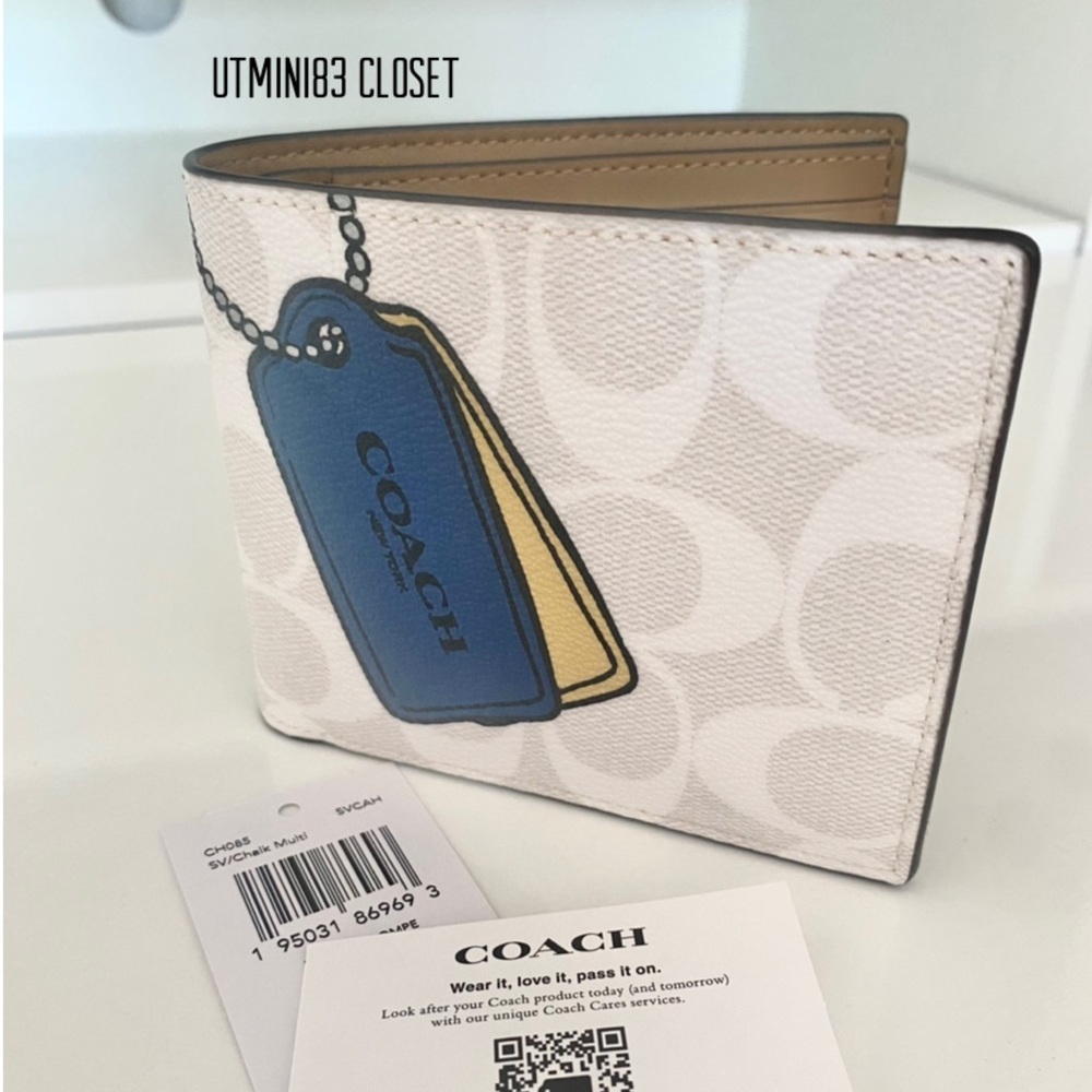 🕶NEW🕶Coach Men wallet/signature colors/canvas leather